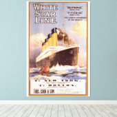 ホワイトスタータイタニックとオリンピックのヴィンテージのポスター キャンバスプリント (インサイチュ (ウッドフロア))