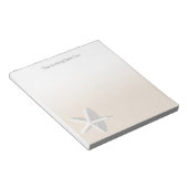 ホワイトスターフィッシュオンタン海コーストビーチ砂 ノートパッド (アングル)