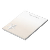 ホワイトスターフィッシュオンタン海コーストビーチ砂 ノートパッド (回転)