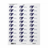 ホワイトスターフィッシュネイビーブルーエレガントビーチ結婚式 ラベル (フルシート)