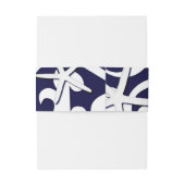 ホワイトスターフィッシュネイビーブルービーチエレガントウェディング 招待状ベリーバンド (裏面例)