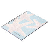 ホワイトスターフィッシュ&ブルーバーラップパーソナライズされたカスタム ノートブック (左側)