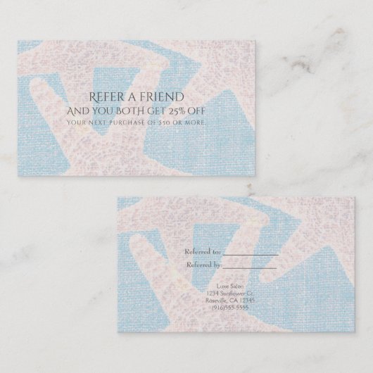 ホワイトスターフィッシュ&ブルーバーラップビーチフレンド参照 紹介カード (正面/裏面)