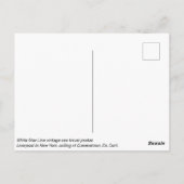 ホワイトスターライン、ヴィンテージ海旅行ポスター ポストカード (裏面)