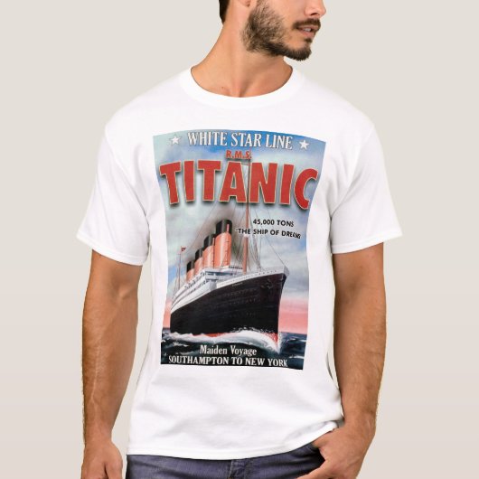 ホワイトスターライン RMS タイタニック号 - 夢の船 Tシャツ (正面)