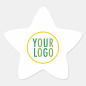 ホワイトスター型ビジネステッカー会社のロゴ 星シール (正面)