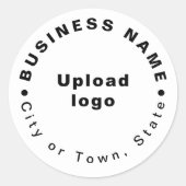 ホワイトステッカーに丸い形のビジネスブランド ラウンドシール (正面)