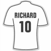 ホワイトステッカーのサッカーシャツデザイン シール (正面)