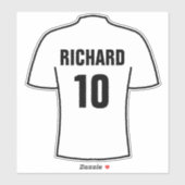 ホワイトステッカーのサッカーシャツデザイン シール (シート)