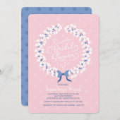 ホワイトステファノティスリースブライダルシャワー招待 招待状 (正面/裏面)