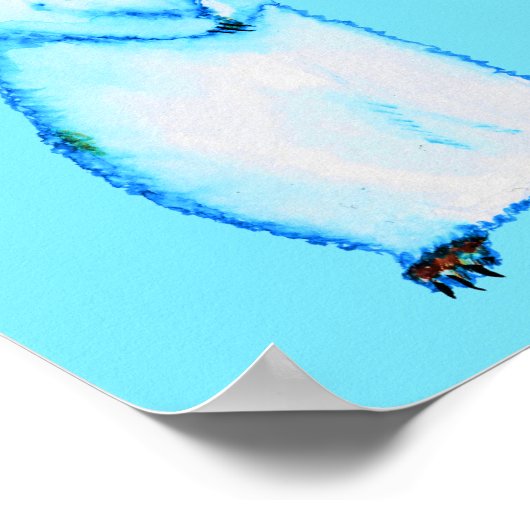 ホワイトストアットエルミンかわいいフェレットラバーアート ポスター (角)