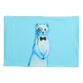 ホワイトストアットエルミンかわいいフェレットラバーアート 枕カバー (裏面)