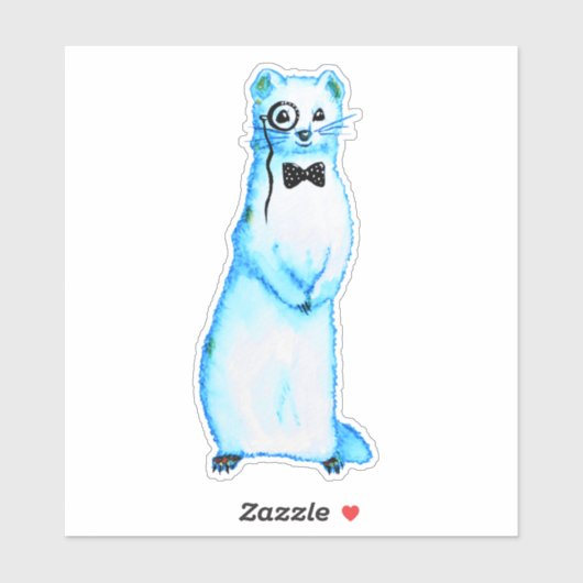 ホワイトストアットエルミンかわいいムステリッドフェレット恋人アート シール (シート)