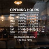 ホワイトストア時間標識Webサイト電話ウィンドウの固定 ウィンドウサイン