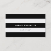 ホワイトストライプとカスタムカラーミニマモダンリスト 名刺 (正面)