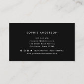 ホワイトストライプとカスタムカラーミニマモダンリスト 名刺 (裏面)