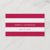ホワイトストライプとカスタムカラーミニマモダンリスト 名刺 (正面)