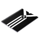 ホワイトストライプとシボロンのブラックとモノグラム ノートブック (左側)