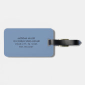 ホワイトストライプのShadow Monogramレトロな休暇デザイン ラゲッジタグ (裏面横)