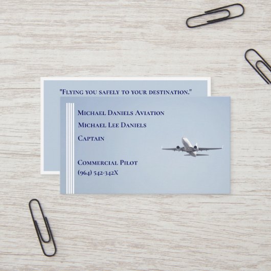 ホワイトストライプズ商業機船長パイロット 名刺 (正面/裏面インサイチュ)