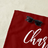 ホワイトストライプビーチトリップ航海のカスタム ビーチタオル (インサイチュ)