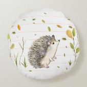 ホワイトストライプヘッジホグラウンドピロー ラウンドクッション (裏面)