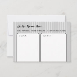 ホワイトストライプレシピカード 招待状