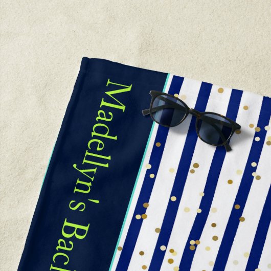 ホワイトストライプ・ブ結婚ルーモダンズ・モノグラム ビーチタオル (インサイチュ)