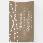 ホワイトストリングライトオンバーラ素朴ップブライダルシャワー 横断幕 (縦)