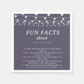 ホワイトストリングライトトリビアおもしろいファクト結婚ズ スタンダードカクテルナプキン (正面)