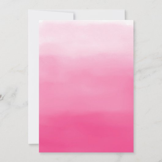 ホワイトストリングライトピンクグラデーションスウィート16パーティー 招待状 (裏面)