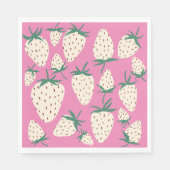 ホワイトストロベリーパインベリーカスタムブライダルシャワー スタンダードランチョンナプキン (正面)