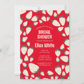 ホワイトストロベリーパインベリーカスタムブライダルシャワー 招待状 (正面)