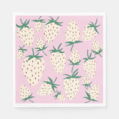 ホワイトストロベリーパインベリー カスタム ブライダルシャワー スタンダードランチョンナプキン (正面)