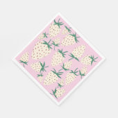 ホワイトストロベリーパインベリー カスタム ブライダルシャワー スタンダードランチョンナプキン (角)