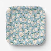 ホワイトストロベリーパインベリー カスタム ブライダルシャワー ペーパープレート (正面)