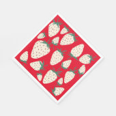 ホワイトストロベリーピネベリー カスタム ブライダルシャワー スタンダードランチョンナプキン (角)