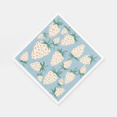 ホワイトストロベリー ピネベリー カスタム ブライダルシャワー スタンダードランチョンナプキン (角)