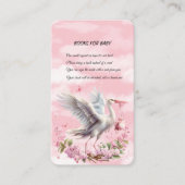 ホワイトストークピンク赤ちゃんガールブックリクエスト エンクロージャーカード (正面)