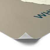 ホワイトストーク移行マップ – ミニマルヴィンテージ ポスター (角)