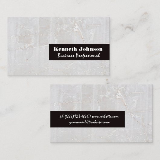 ホワイトストーンのテクスチャの背景 名刺 (正面/裏面)