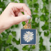 ホワイトストーン花びら キーホルダー (手)