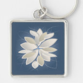 ホワイトストーン花びら キーホルダー (正面)