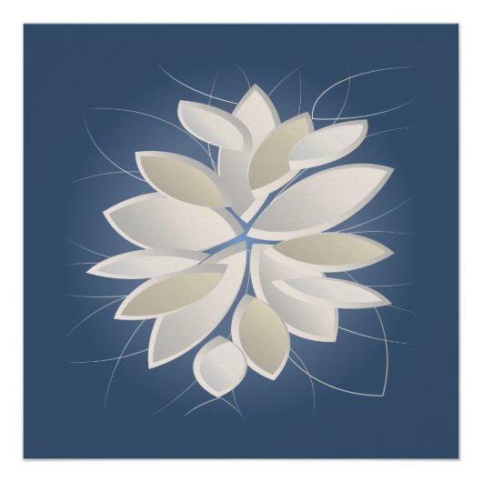 ホワイトストーン花びら ポスター (正面)