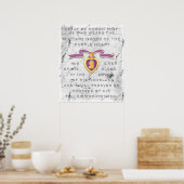 ホワイトストーン"紫のハート" ポスター (キッチン)