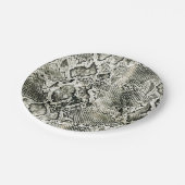 ホワイトスネークプリント ペーパープレート (アングル)