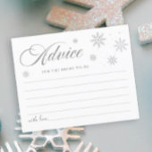ホワイトスノーウィンターブライダルシャワーアドバイスカード