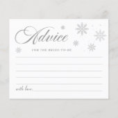 ホワイトスノーウィンターブライダルシャワーアドバイスカード (正面)