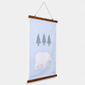 ホワイトスノーウィンターポーラベア子供部屋ウォールデコール 吊り下げ型タペストリー (傾斜あり)