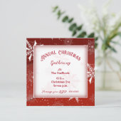 ホワイトスノーオンレッドキャンバスクリスマス招待状 招待状 (スタンド正面)